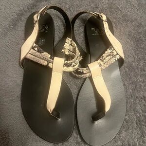 Fiorentini + Baker Black and Cream Sandals